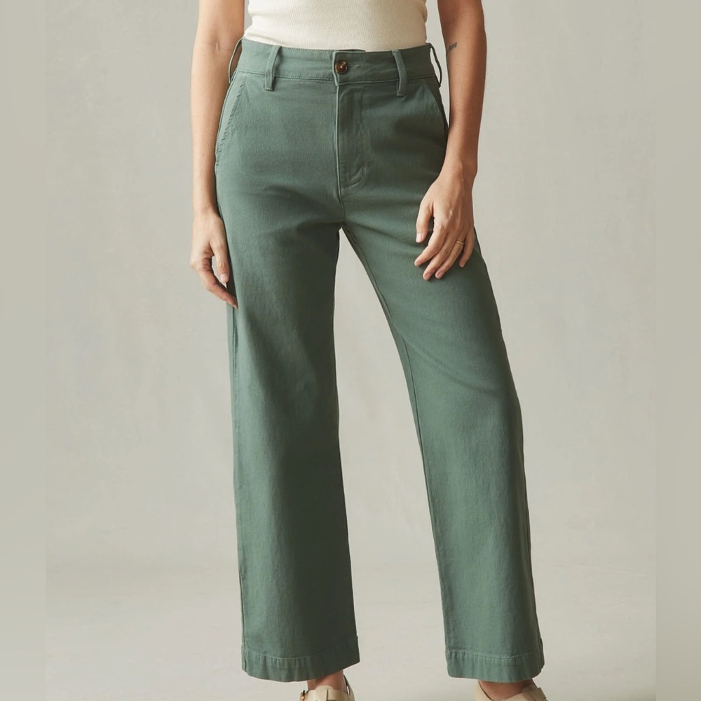 Lou & Grey  the high rise wide Leg militar Green pants size 32